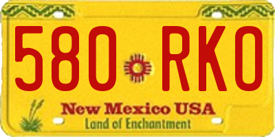 NM license plate 580RKO