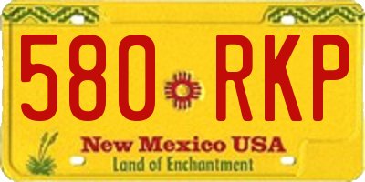 NM license plate 580RKP