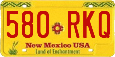 NM license plate 580RKQ