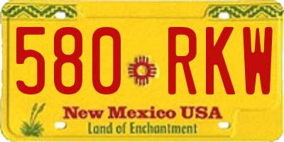 NM license plate 580RKW