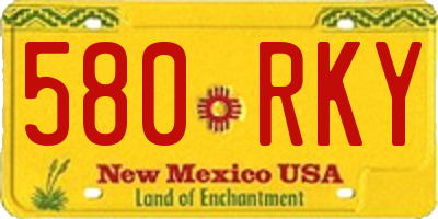 NM license plate 580RKY