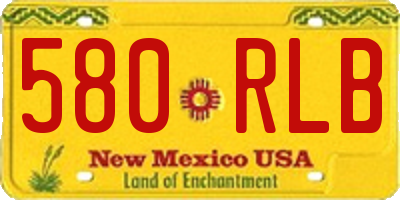 NM license plate 580RLB