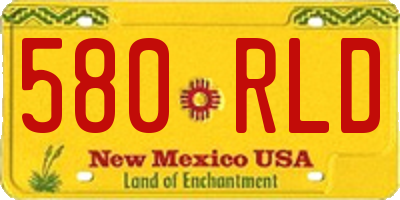 NM license plate 580RLD