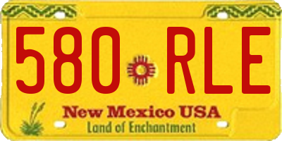 NM license plate 580RLE