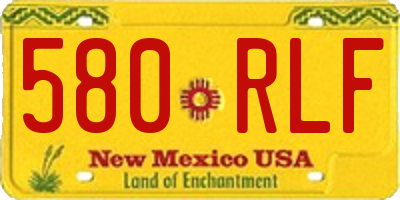 NM license plate 580RLF