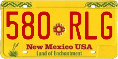 NM license plate 580RLG