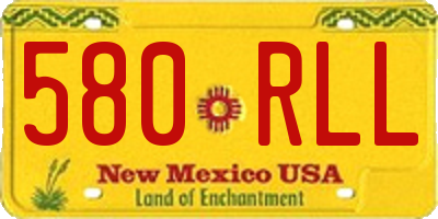 NM license plate 580RLL