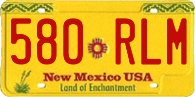 NM license plate 580RLM