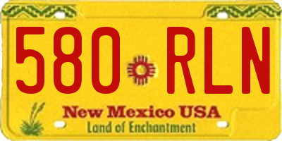 NM license plate 580RLN
