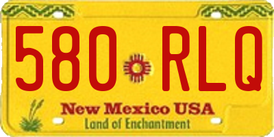 NM license plate 580RLQ