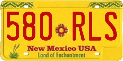 NM license plate 580RLS