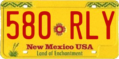 NM license plate 580RLY