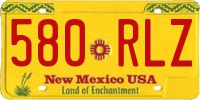 NM license plate 580RLZ