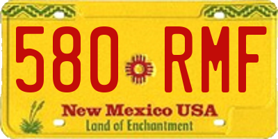 NM license plate 580RMF