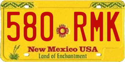 NM license plate 580RMK
