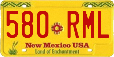 NM license plate 580RML