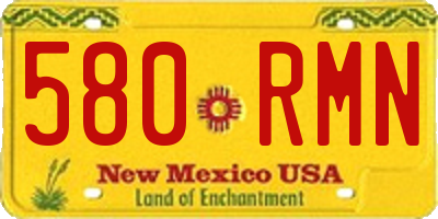 NM license plate 580RMN