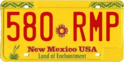NM license plate 580RMP
