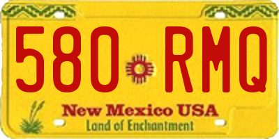 NM license plate 580RMQ