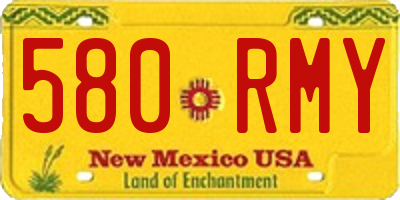 NM license plate 580RMY