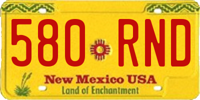 NM license plate 580RND