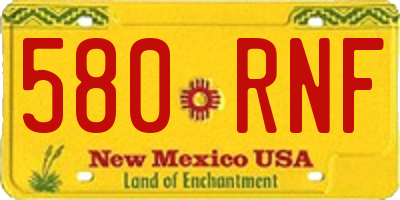 NM license plate 580RNF