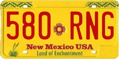 NM license plate 580RNG