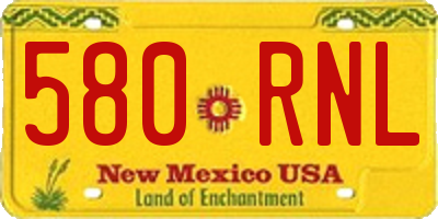 NM license plate 580RNL