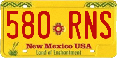 NM license plate 580RNS