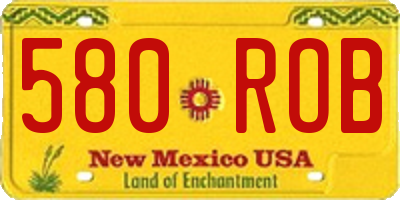 NM license plate 580ROB