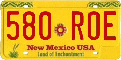 NM license plate 580ROE