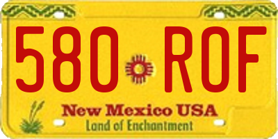 NM license plate 580ROF