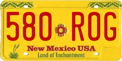 NM license plate 580ROG