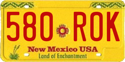 NM license plate 580ROK