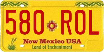 NM license plate 580ROL