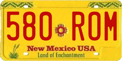 NM license plate 580ROM