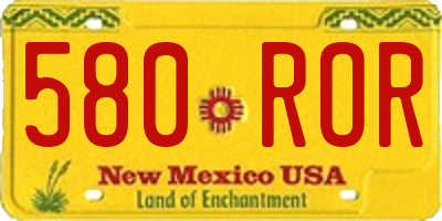 NM license plate 580ROR