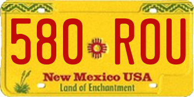 NM license plate 580ROU
