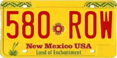 NM license plate 580ROW