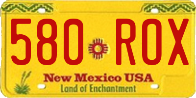 NM license plate 580ROX