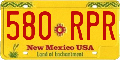NM license plate 580RPR