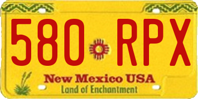 NM license plate 580RPX