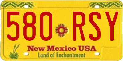 NM license plate 580RSY