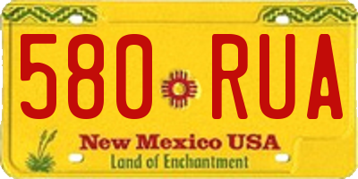 NM license plate 580RUA