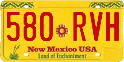 NM license plate 580RVH
