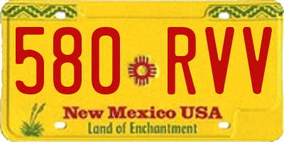 NM license plate 580RVV