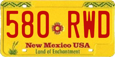 NM license plate 580RWD
