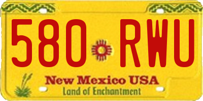 NM license plate 580RWU