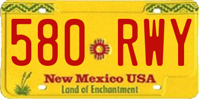 NM license plate 580RWY