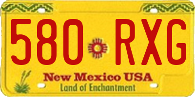 NM license plate 580RXG